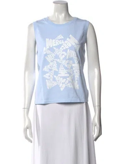 Pre-owned Mother Graphic Print Crew Neck T-shirt W/ Tags In Blue