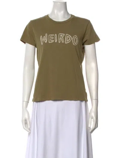 Pre-owned Mother Graphic Print Crew Neck T-shirt W/ Tags In Green