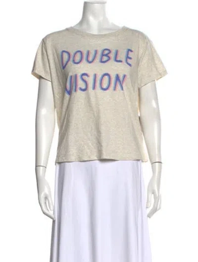 Pre-owned Mother Graphic Print Crew Neck T-shirt W/ Tags In Neutrals