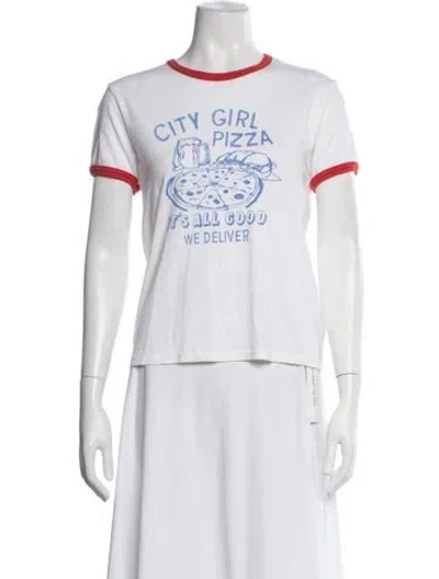 Pre-owned Mother Graphic Print Crew Neck T-shirt W/ Tags In Neutrals