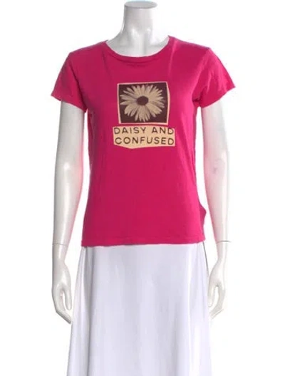 Pre-owned Mother Graphic Print Crew Neck T-shirt W/ Tags In Pink