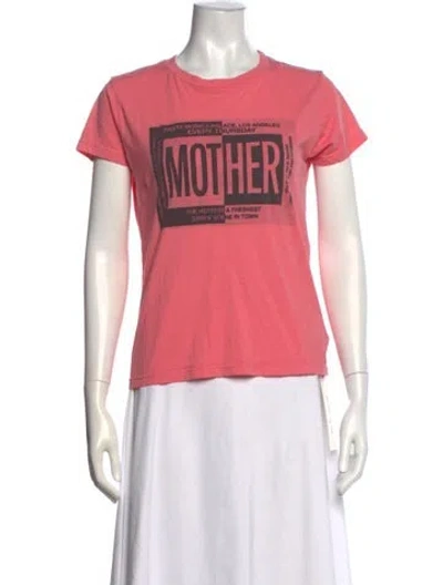 Pre-owned Mother Graphic Print Crew Neck T-shirt W/ Tags In Pink