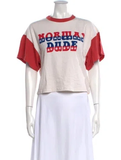 Pre-owned Mother Graphic Print Crew Neck T-shirt W/ Tags In White