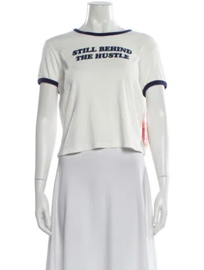 Pre-owned Mother Graphic Print Crew Neck T-shirt W/ Tags In White