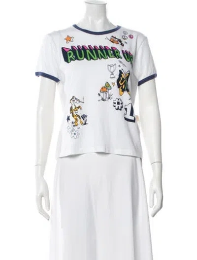 Pre-owned Mother Graphic Print Crew Neck T-shirt W/ Tags In White