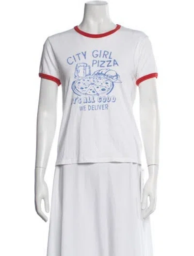Pre-owned Mother Graphic Print Crew Neck T-shirt W/ Tags In White