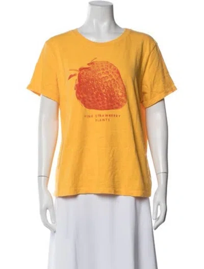 Pre-owned Mother Graphic Print Crew Neck T-shirt W/ Tags In Yellow