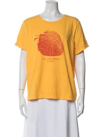 Pre-owned Mother Graphic Print Crew Neck T-shirt W/ Tags In Yellow
