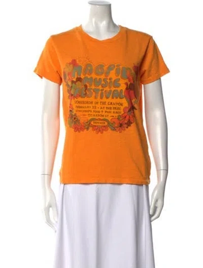 Pre-owned Mother Graphic Print Crew Neck T-shirt W/ Tags In Yellow