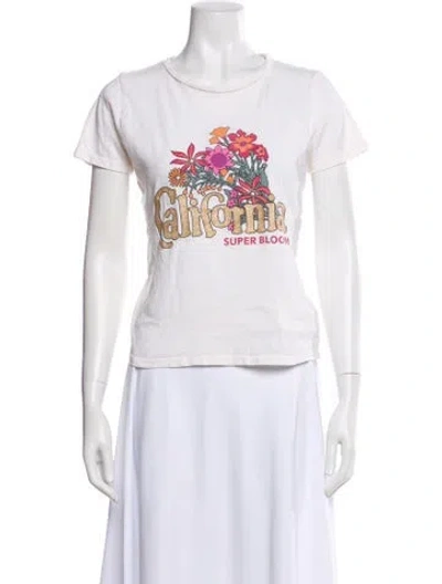 Pre-owned Mother Graphic Print Crew Neck T-shirt In White