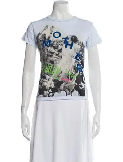 Pre-owned Mother Graphic Print Crew Neck T-shirt In White