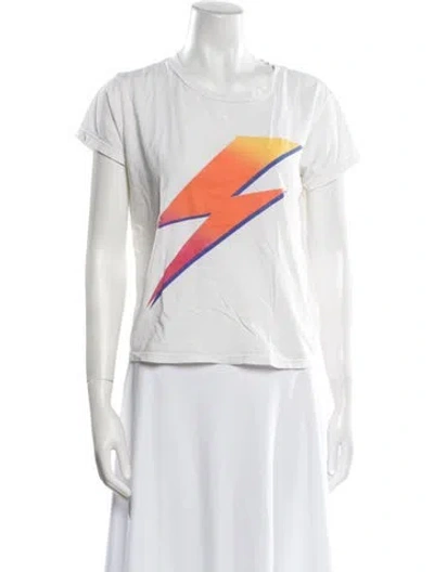 Pre-owned Mother Graphic Print Crew Neck T-shirt In White