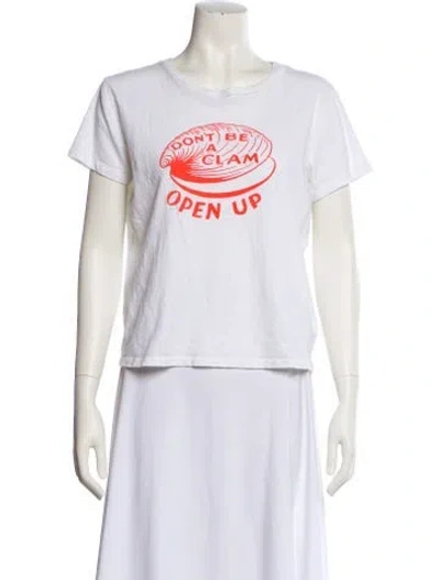 Pre-owned Mother Graphic Print Crew Neck T-shirt In White