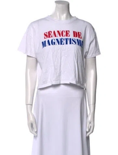 Pre-owned Mother Graphic Print Crew Neck T-shirt In White