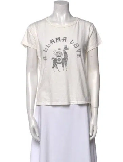 Pre-owned Mother Graphic Print Crew Neck T-shirt In White