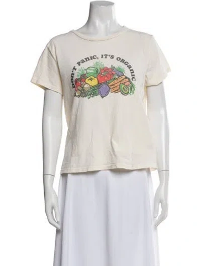 Pre-owned Mother Graphic Print Crew Neck T-shirt In White