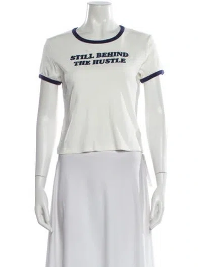 Pre-owned Mother Graphic Print Crew Neck T-shirt In White