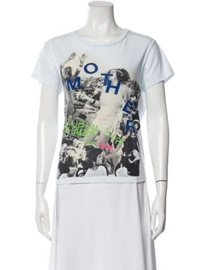 Pre-owned Mother Graphic Print Crew Neck T-shirt In White
