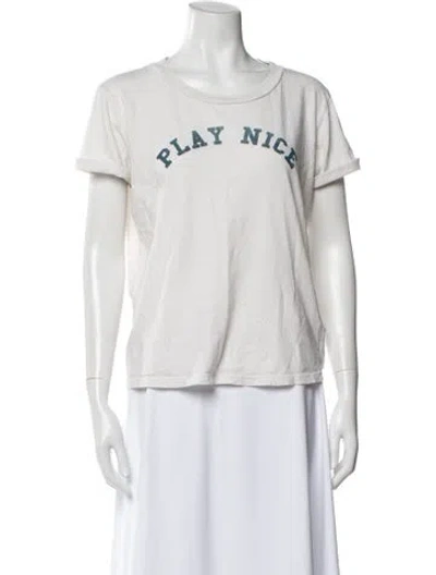 Pre-owned Mother Graphic Print Crew Neck T-shirt In White