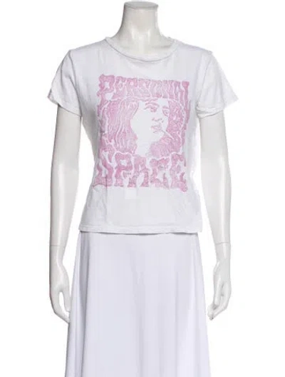 Pre-owned Mother Graphic Print Crew Neck T-shirt In White