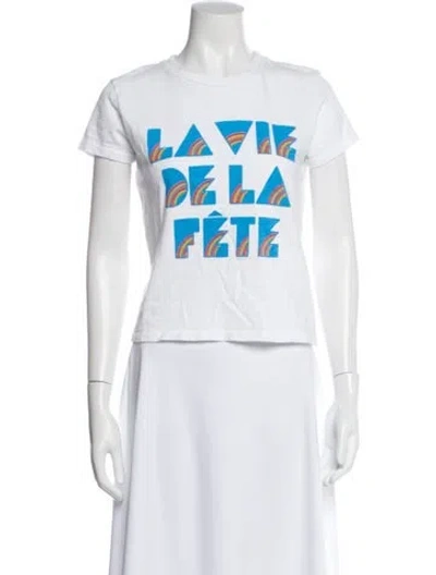 Pre-owned Mother Graphic Print Crew Neck T-shirt In White