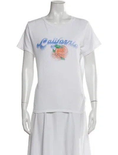Pre-owned Mother Graphic Print Crew Neck T-shirt In White
