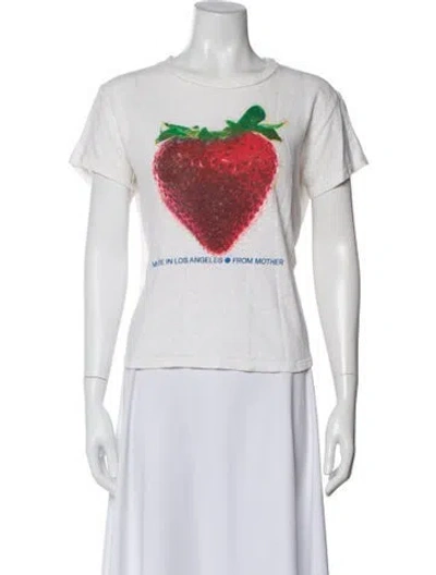 Pre-owned Mother Graphic Print Crew Neck T-shirt In White