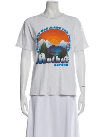 Pre-owned Mother Graphic Print Crew Neck T-shirt In White