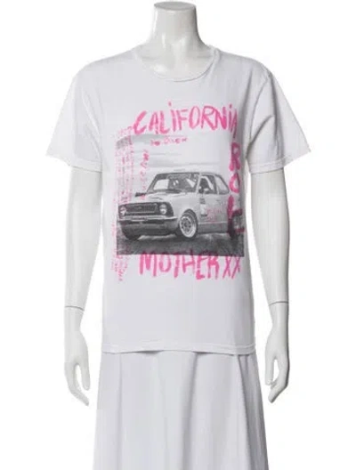 Pre-owned Mother Graphic Print Crew Neck T-shirt In White