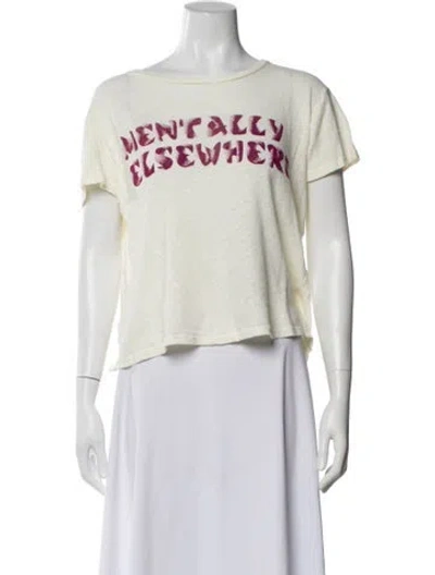 Pre-owned Mother Graphic Print Crew Neck T-shirt In White