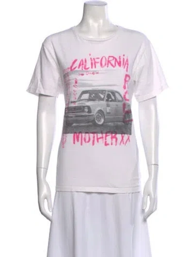 Pre-owned Mother Graphic Print Crew Neck T-shirt In White