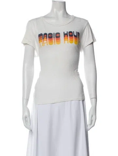 Pre-owned Mother Graphic Print Crew Neck T-shirt In White