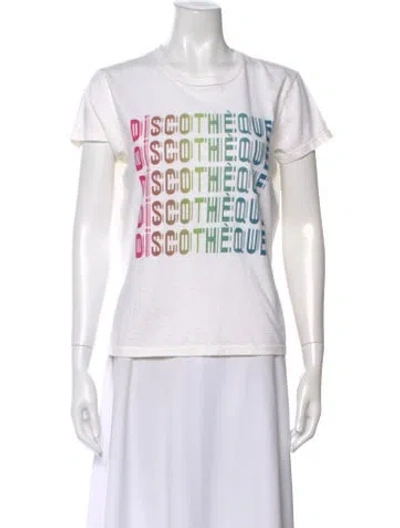 Pre-owned Mother Graphic Print Crew Neck T-shirt In White