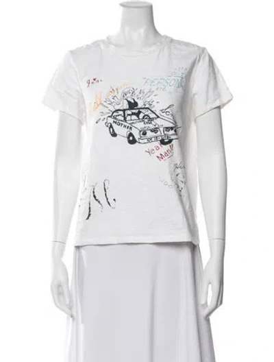 Pre-owned Mother Graphic Print Crew Neck T-shirt In White