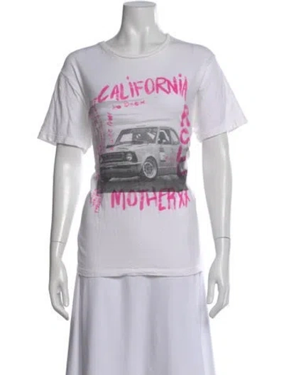 Pre-owned Mother Graphic Print Crew Neck T-shirt In White