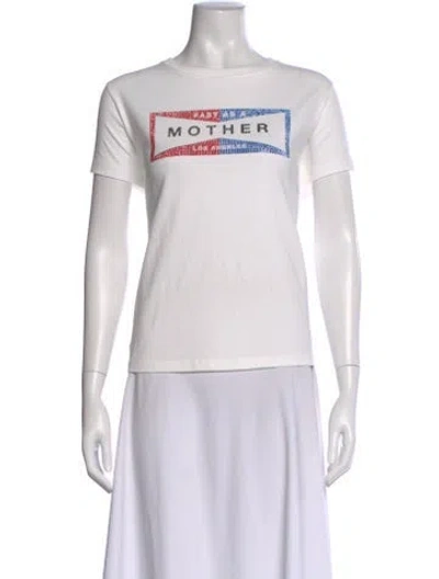 Pre-owned Mother Graphic Print Crew Neck T-shirt In White