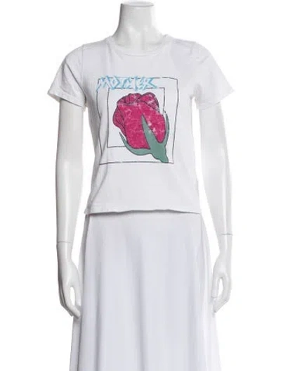 Pre-owned Mother Graphic Print Crew Neck T-shirt In White