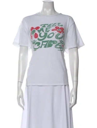 Pre-owned Mother Graphic Print Crew Neck T-shirt In White