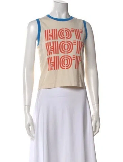 Pre-owned Mother Graphic Print Crew Neck T-shirt In White