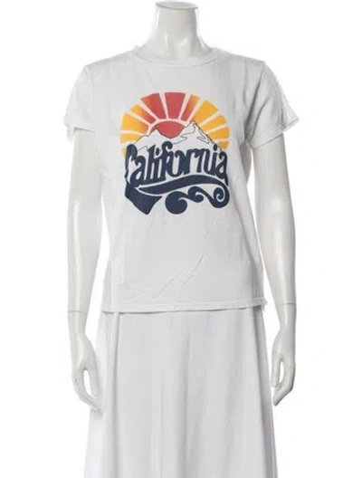 Pre-owned Mother Graphic Print Crew Neck T-shirt In White