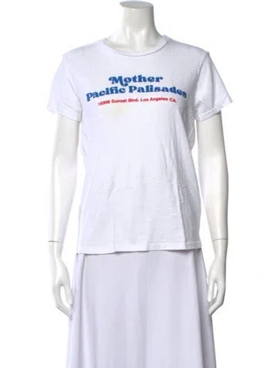 Pre-owned Mother Graphic Print Crew Neck T-shirt In White