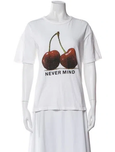 Pre-owned Mother Graphic Print Crew Neck T-shirt In White