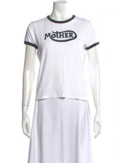 Pre-owned Mother Graphic Print Crew Neck T-shirt In White