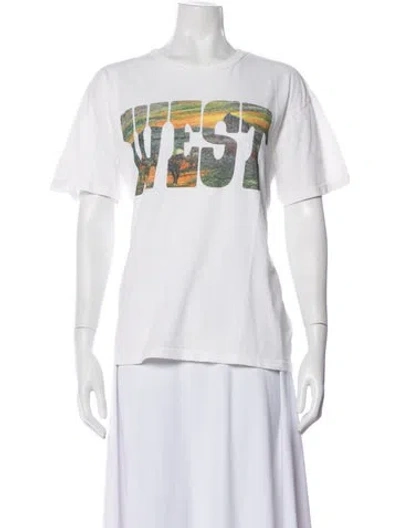 Pre-owned Mother Graphic Print Crew Neck T-shirt In White