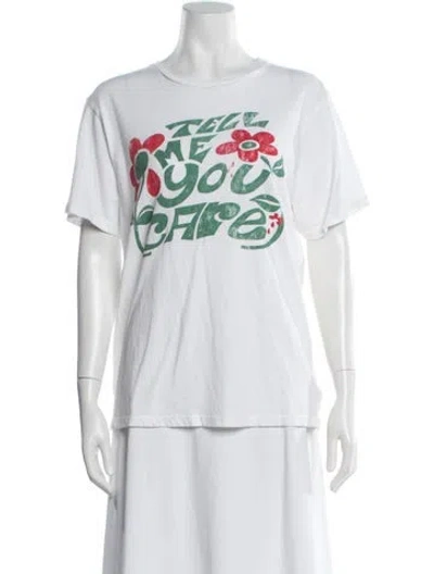 Pre-owned Mother Graphic Print Crew Neck T-shirt In White
