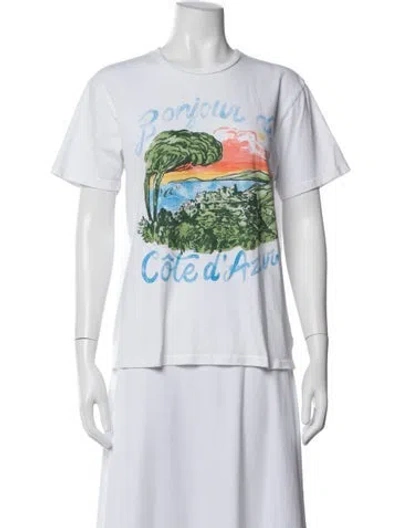 Pre-owned Mother Graphic Print Crew Neck T-shirt In White