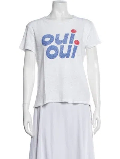 Pre-owned Mother Graphic Print Crew Neck T-shirt In White