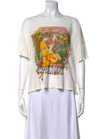 Pre-owned Mother Graphic Print Crew Neck T-shirt In White