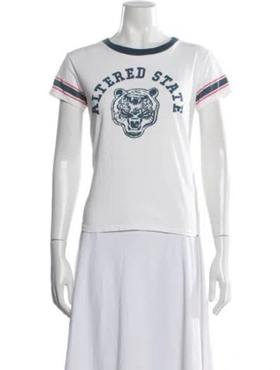 Pre-owned Mother Graphic Print Crew Neck T-shirt In White