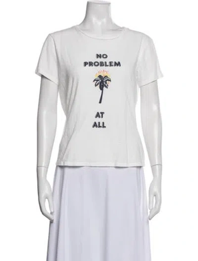 Pre-owned Mother Graphic Print Crew Neck T-shirt In White